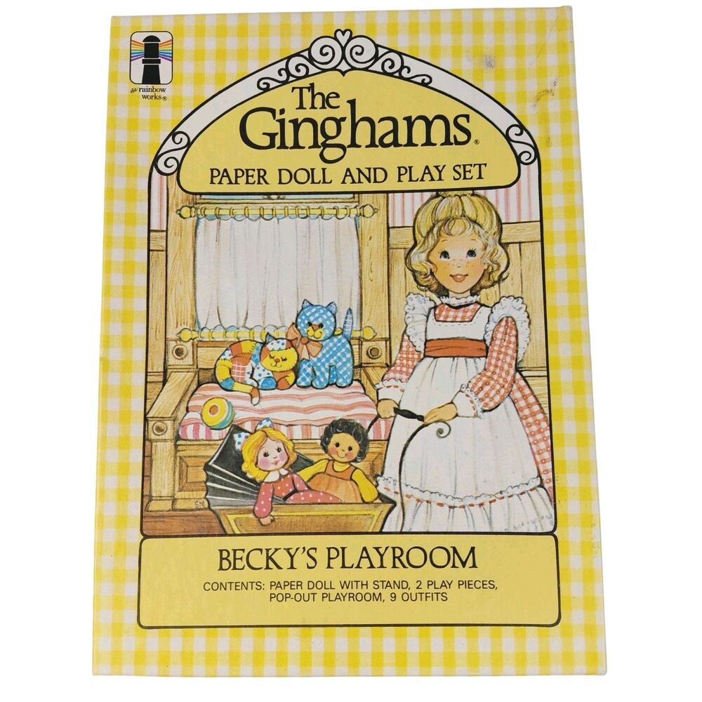 Ginghams Beckys Playroom Paper Doll Play Set By Rainbow Works 1976 Complete Vtg